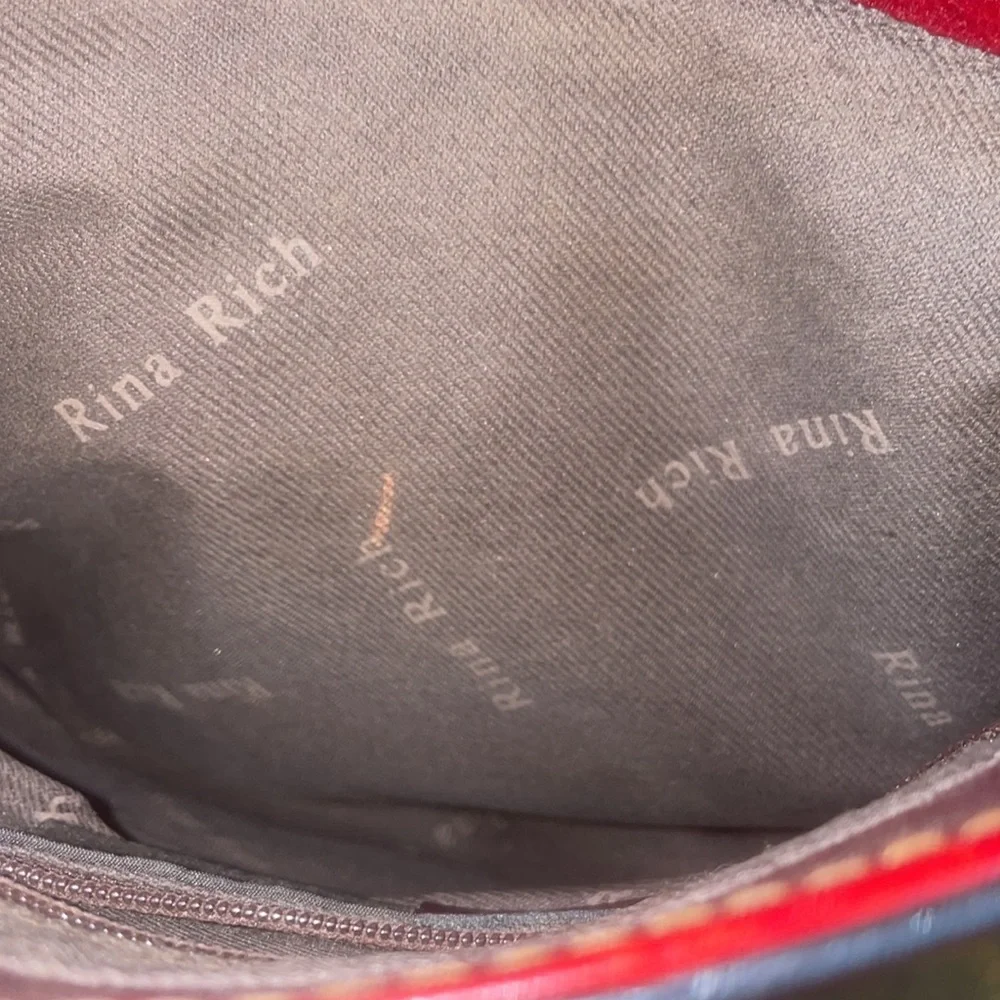 Blood Red Rina Rich Handbag Purse.  Beautiful. - Picture 13 of 15